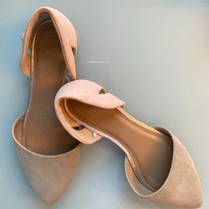 Gap Cut Out Ballet Flats in pale mauve and tan